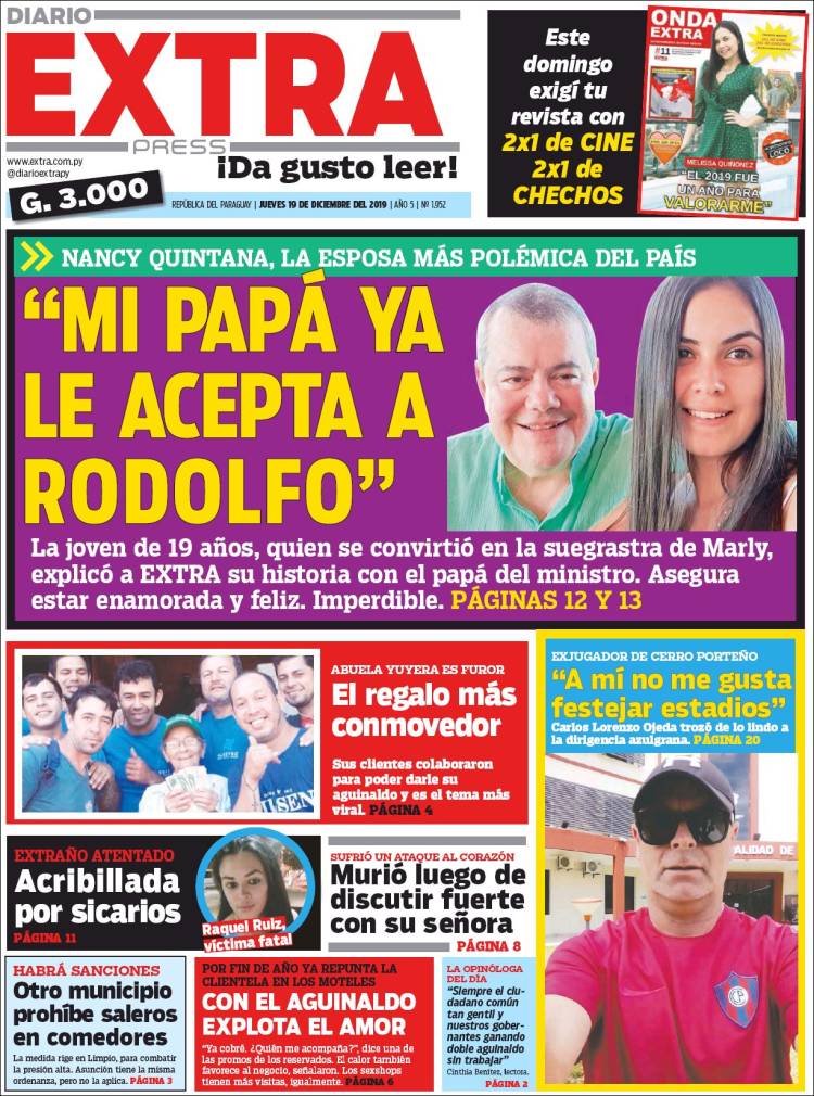 Portada de Diario Extra (Paraguay)
