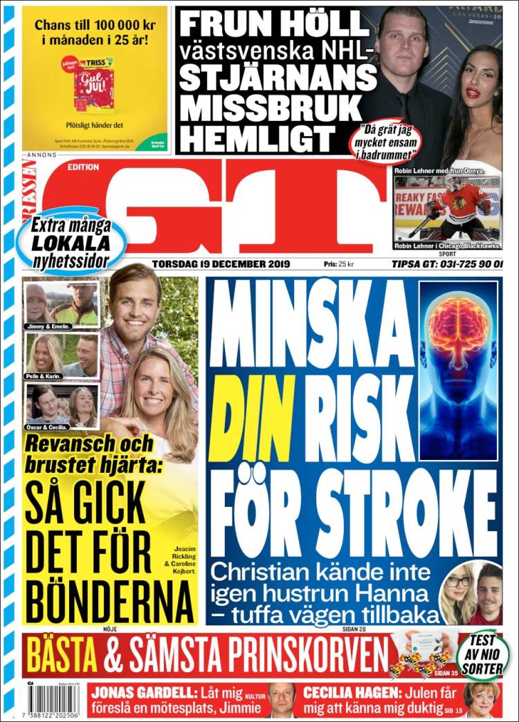Portada de Göteborgstidningen (Suecia)