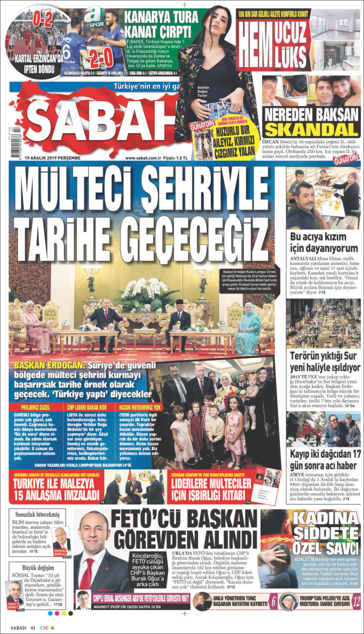 Portada de Sabah (Turqu&iacute;a)