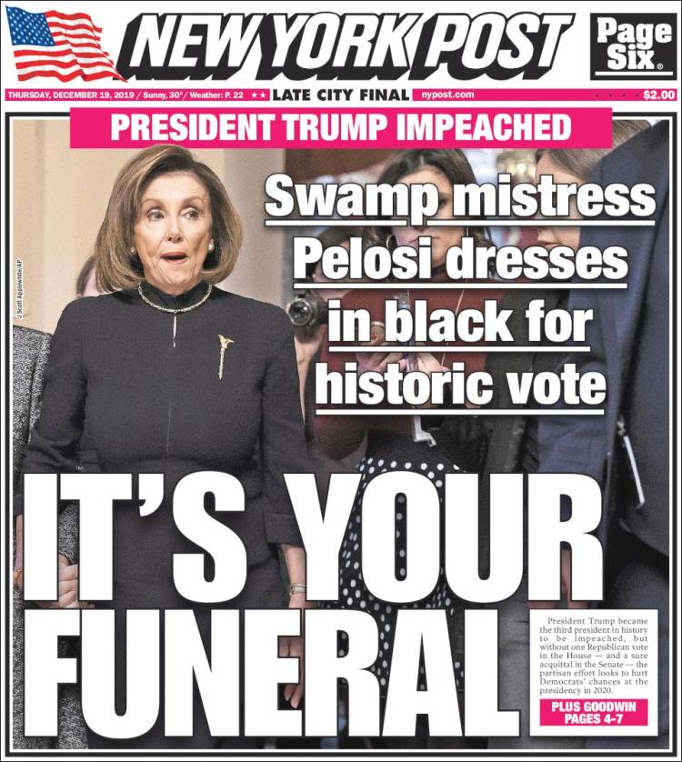 Portada de New York Post (USA)