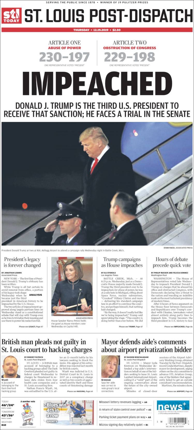 Portada de St. Louis Post-Dispatch (USA)