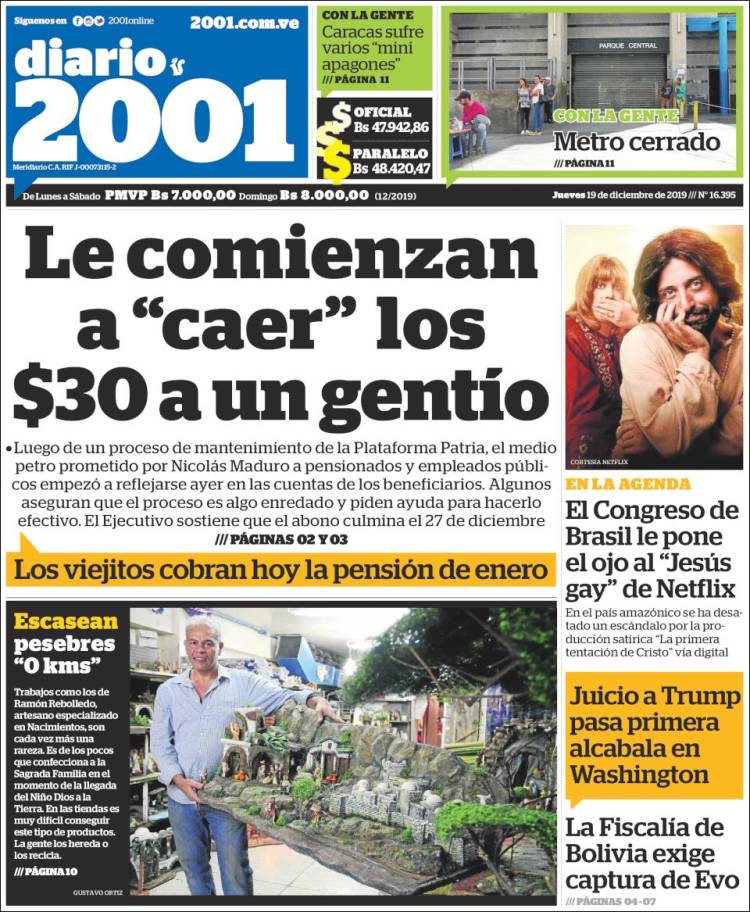 Portada de 2001 - Dosmiluno (Venezuela)