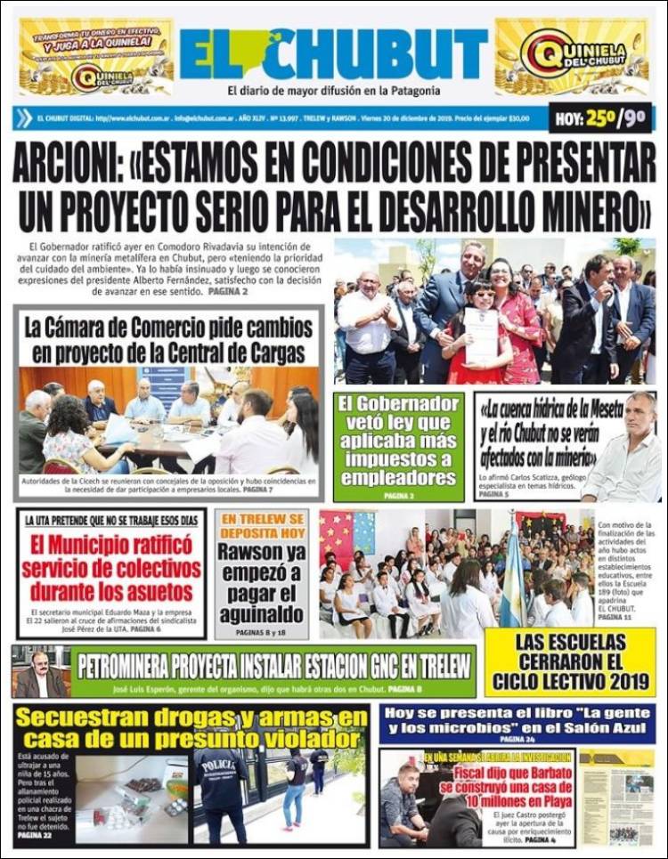 Portada de El Chubut (Argentina)