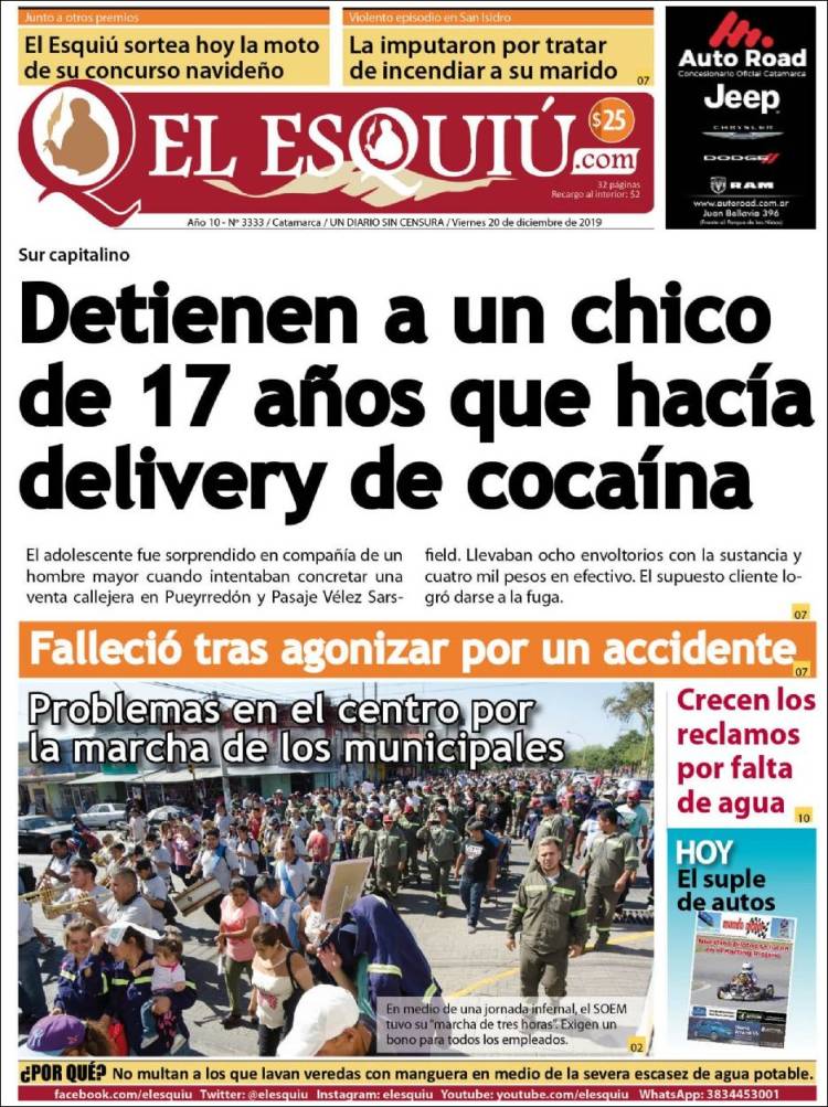 Portada de El Esquiu (Argentina)