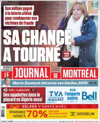 Portada de Le Journal de Montréal (Canada)