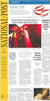 Portada de The National Post (Canada)