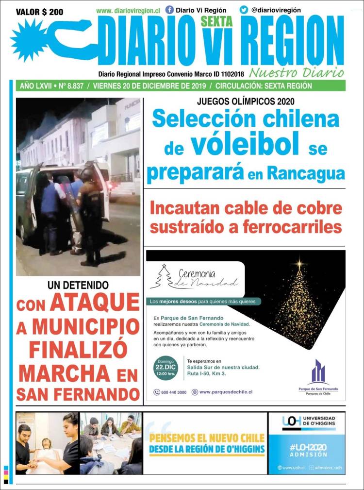 Portada de Diario VI Región (Chile)