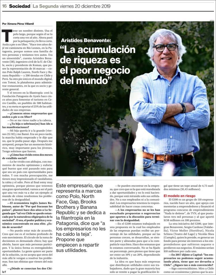 Portada de La Segunda (Chile)