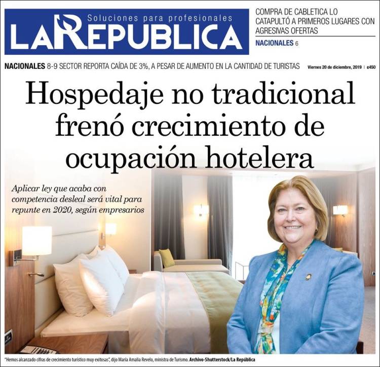 Portada de La República (Costa Rica)