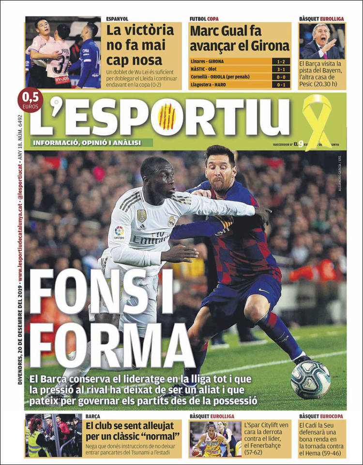 Portada de L'Esportiu (Espa&ntilde;a)