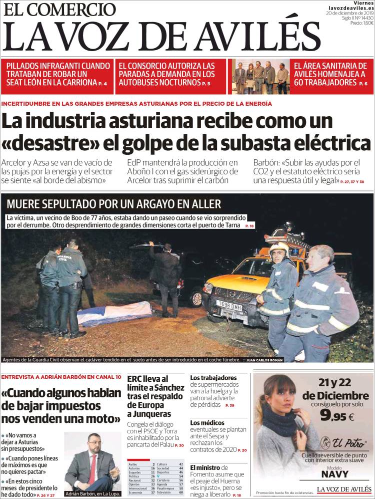 Portada de El Comercio - Avilés (Espa&ntilde;a)