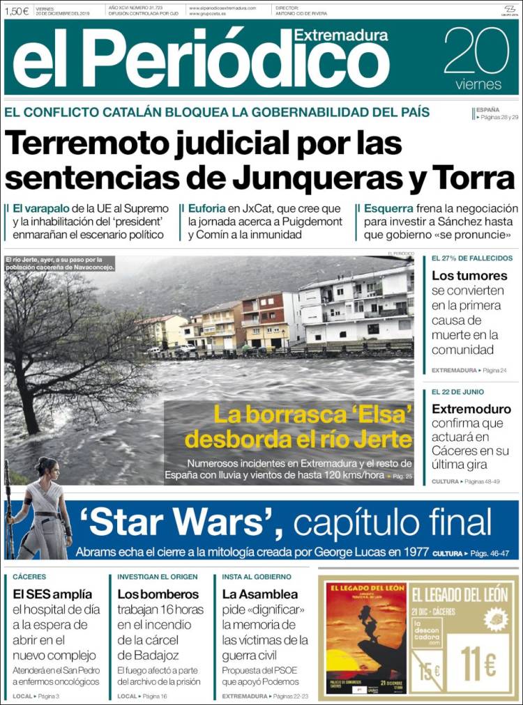 Portada de El Periódico de Extremadura (Espa&ntilde;a)