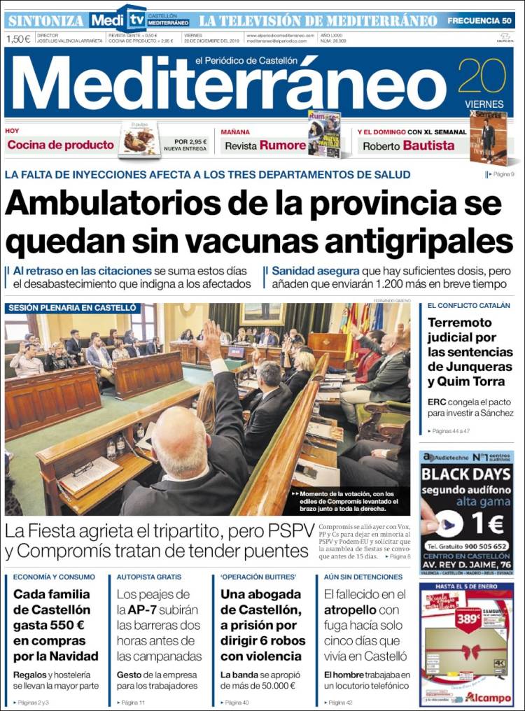 Portada de El Periódico Mediterraneo (Espa&ntilde;a)