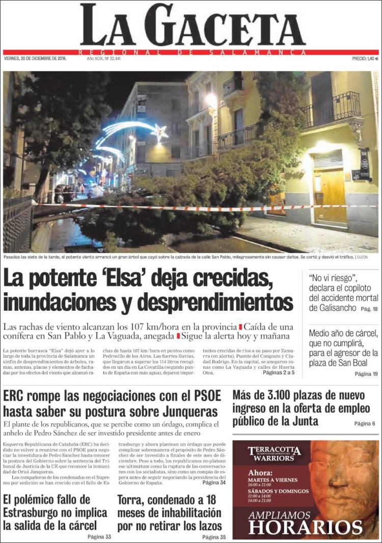 Portada de La Gaceta de Salamanca (Espa&ntilde;a)