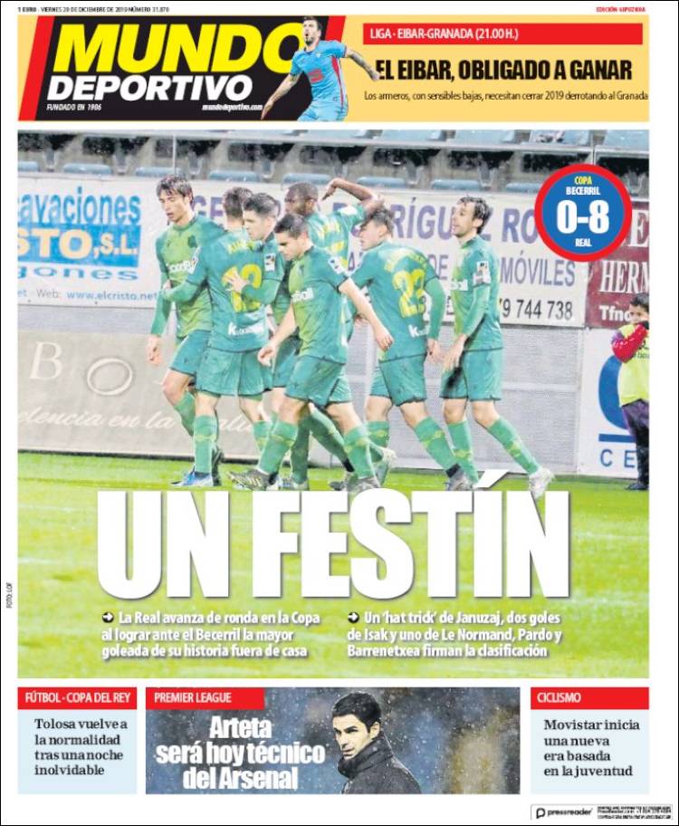 Portada de Mundo Deportivo Gipuzkoa (Espa&ntilde;a)