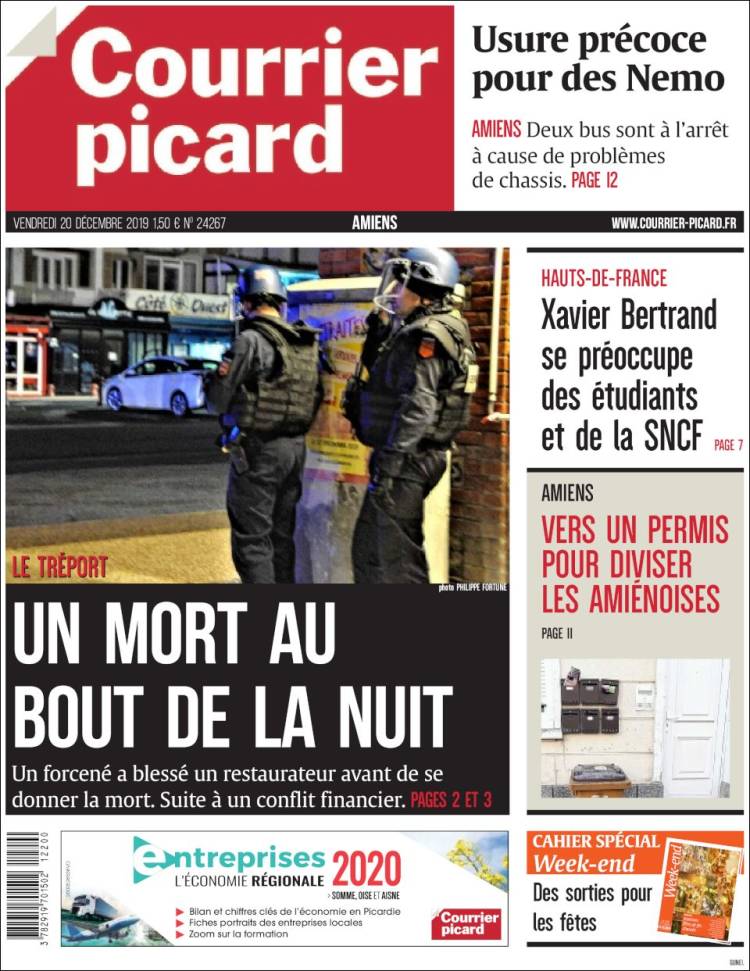 Portada de Courrier Picard (Francia)