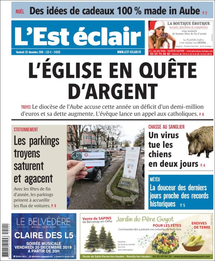 Portada de L'Est Eclair (Francia)