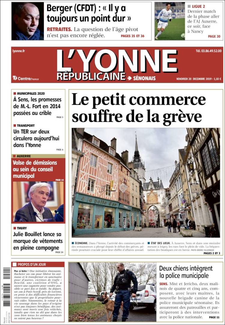 Portada de L'Yonne-Républicaine (Francia)
