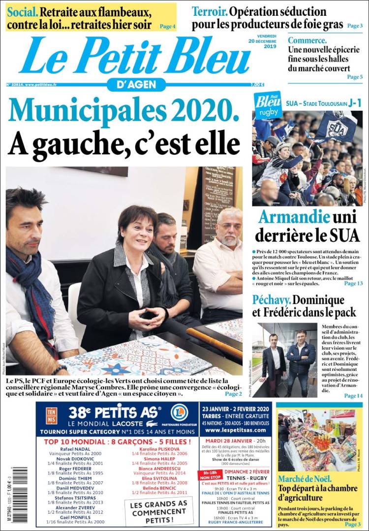 Portada de Le Petit Bleu (Francia)