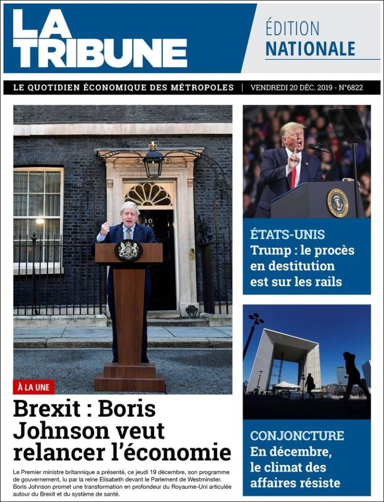 Portada de La Tribune (Francia)