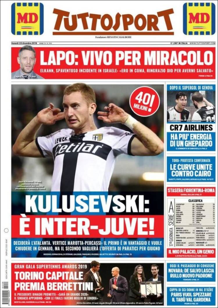 Portada de Tuttosport (Italia)