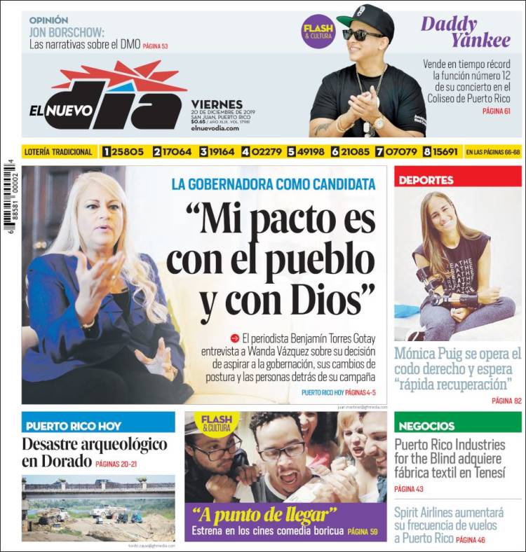 Portada de El Nuevo Día (Puerto Rico)