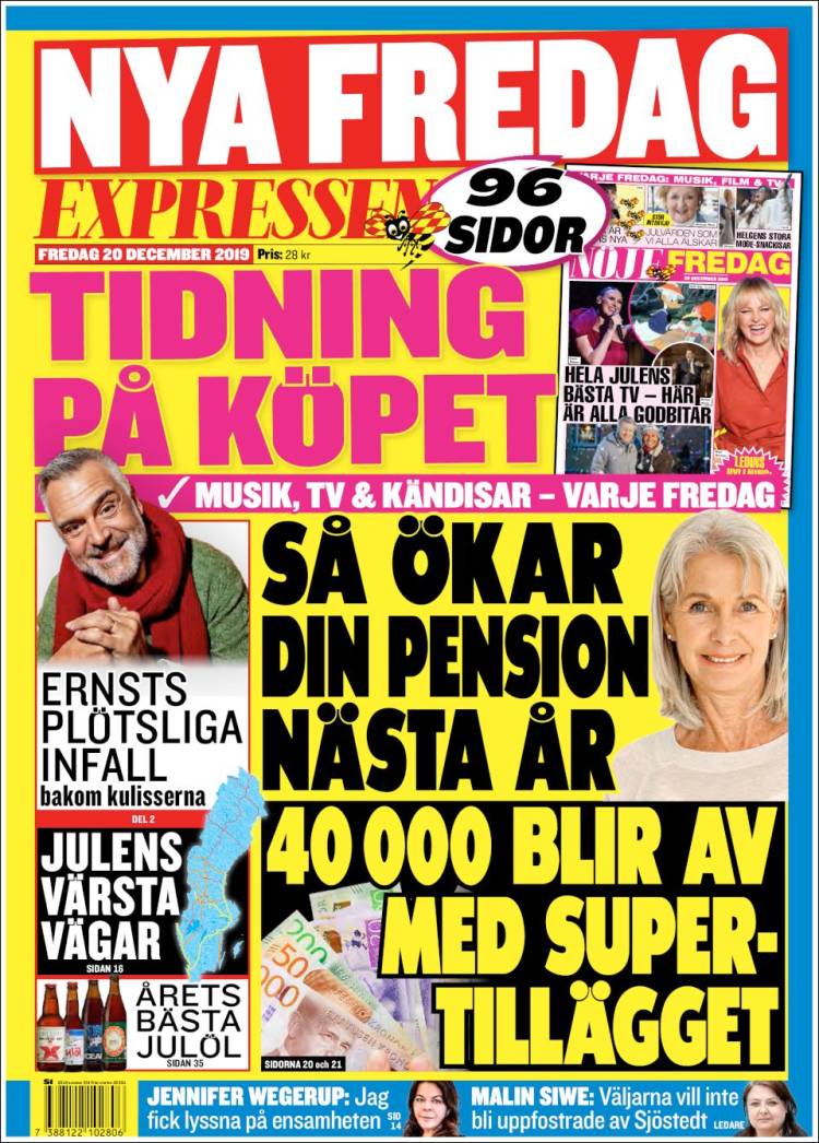 Portada de Expressen (Suecia)