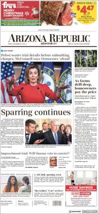 Portada de Arizona Republic News (USA)