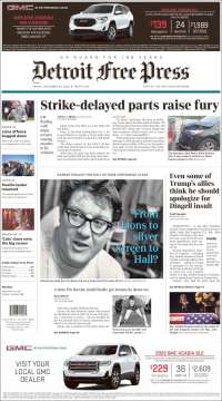 Portada de Detroit Free Press (USA)