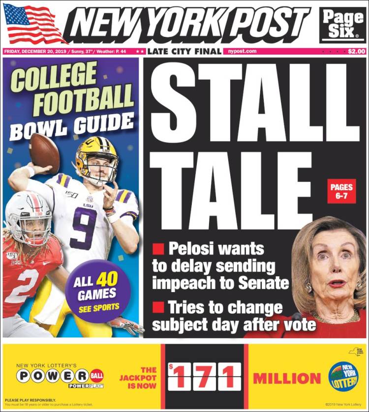 Portada de New York Post (USA)