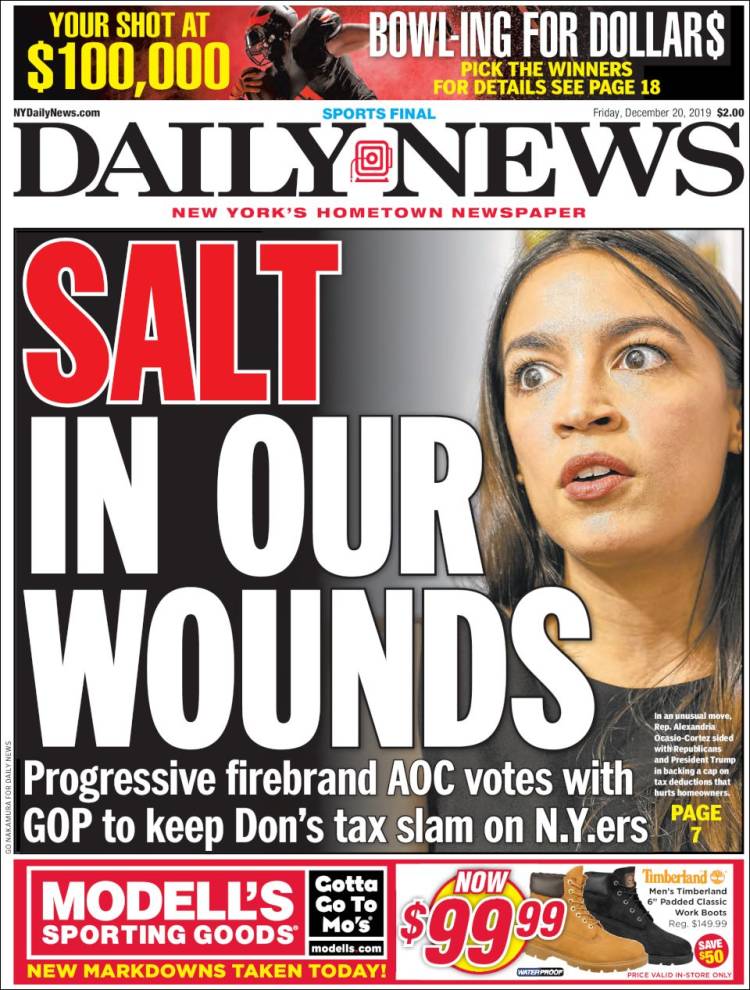 Portada de Daily News - New York (USA)