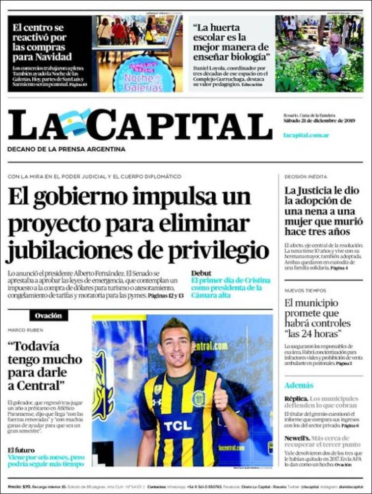 Portada de La Capital - Rosario (Argentina)