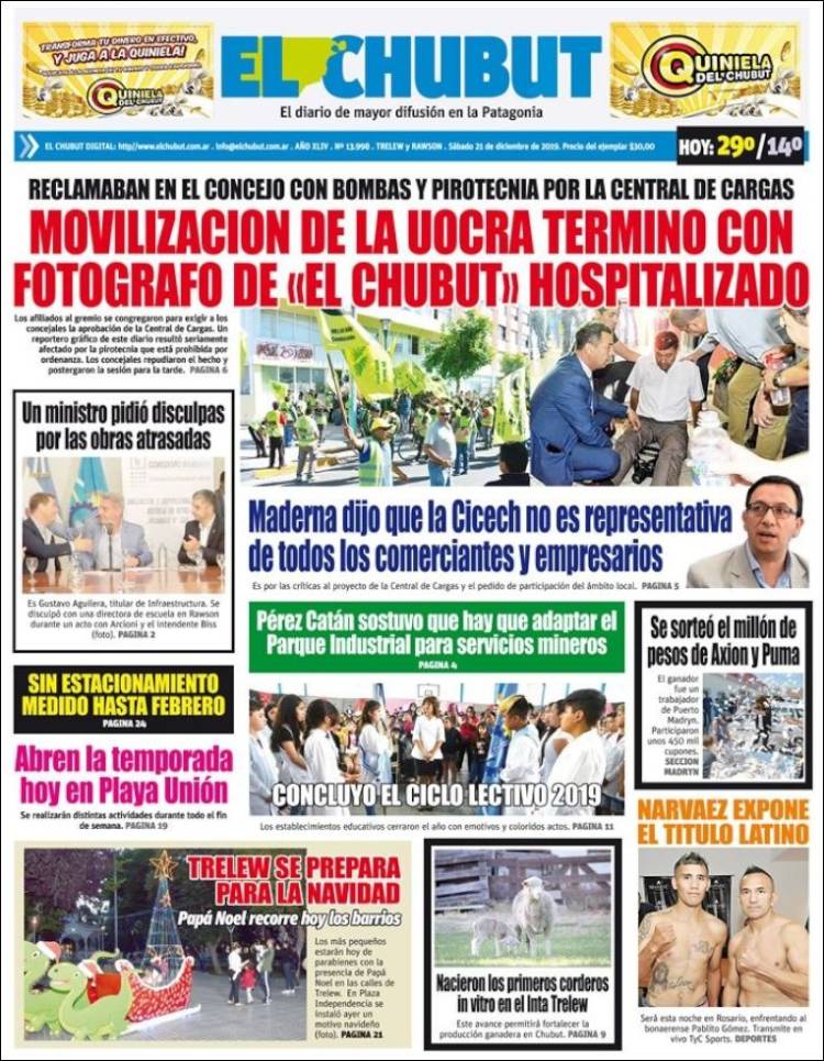 Portada de El Chubut (Argentina)
