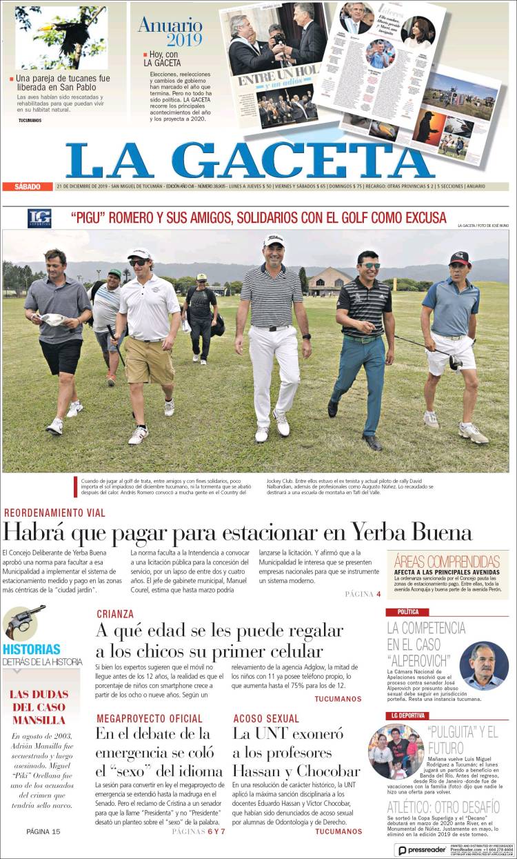 Portada de La Gaceta (Argentina)