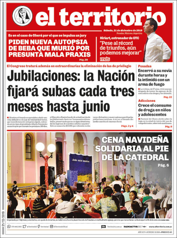 Portada de El Territorio (Argentina)