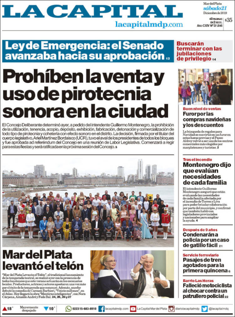 Portada de Diario La Capital - Mar del Plata (Argentina)