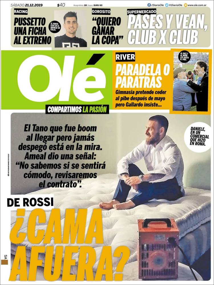 Portada de Olé (Argentina)
