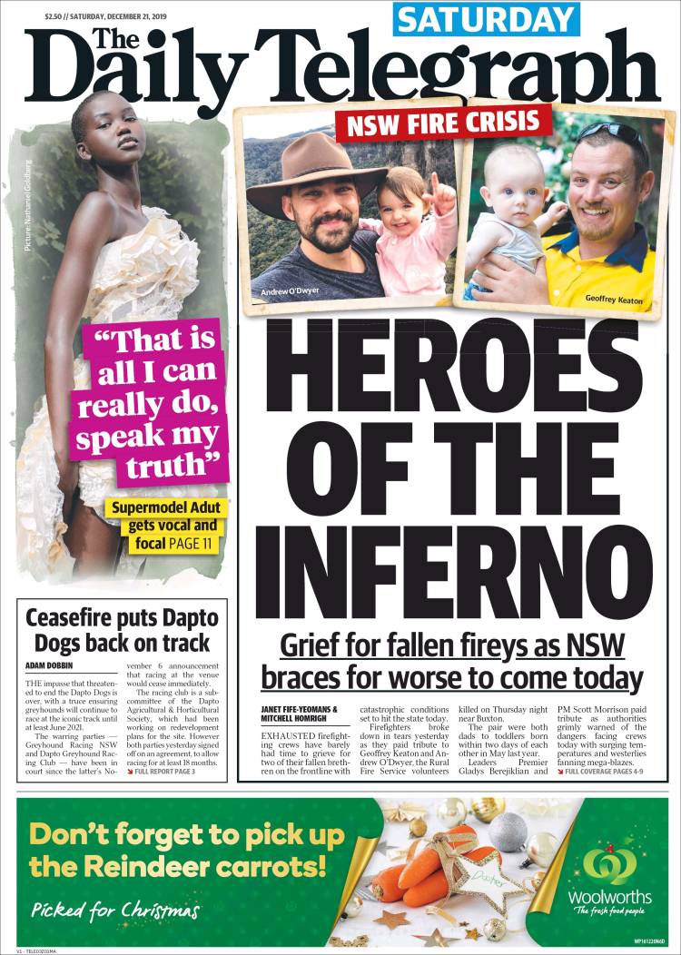 Portada de The Daily Telegraph (Australia)