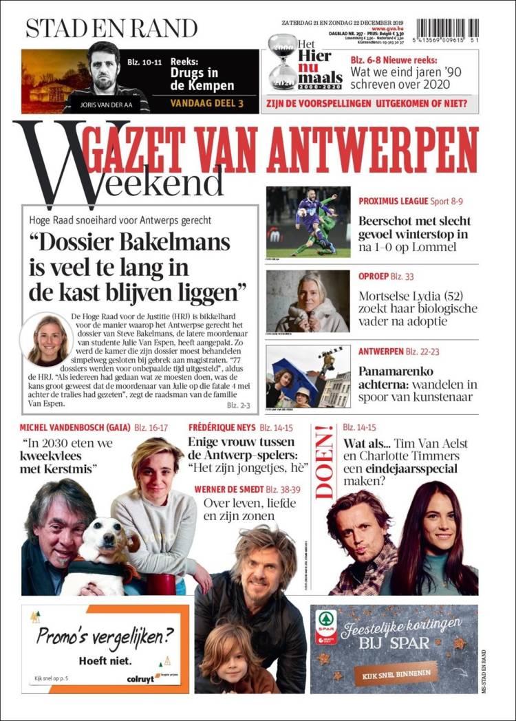 Portada de Gazet van Antwerpen (B&eacute;lgica)