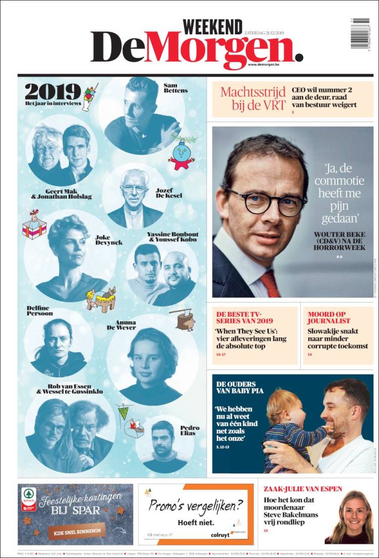 Portada de De Morgen (B&eacute;lgica)