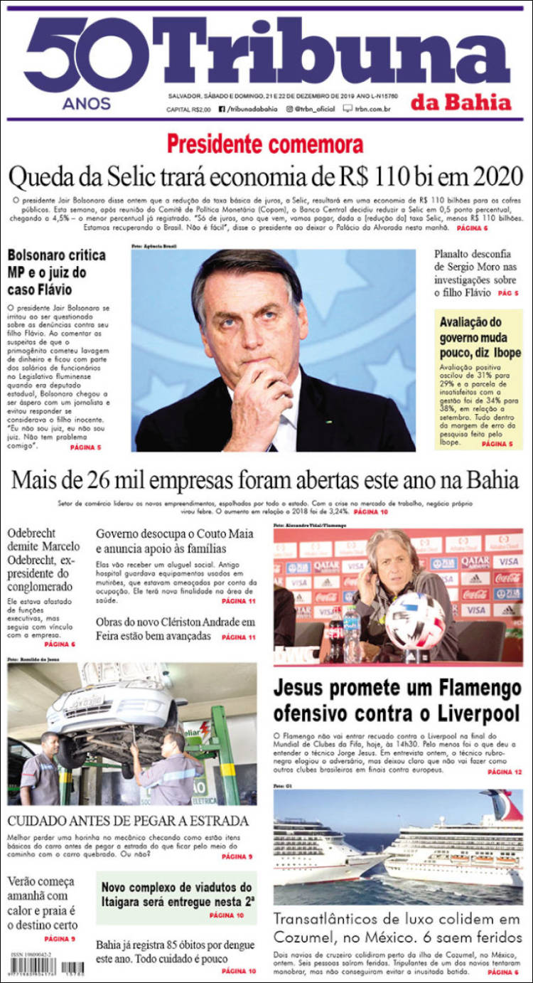 Portada de Tribuna da Bahia (Brasil)