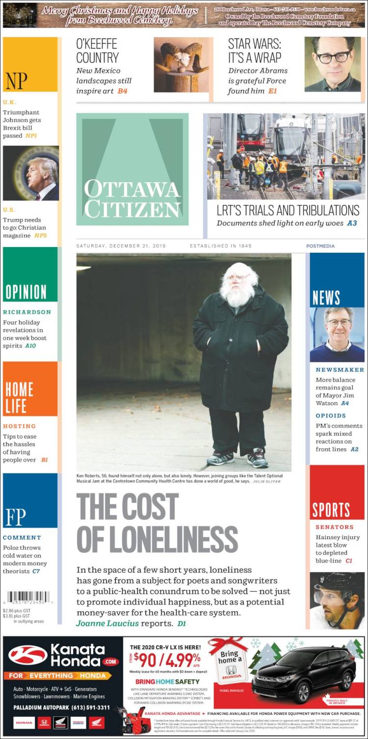 Portada de Ottawa Citizen (Canadá)