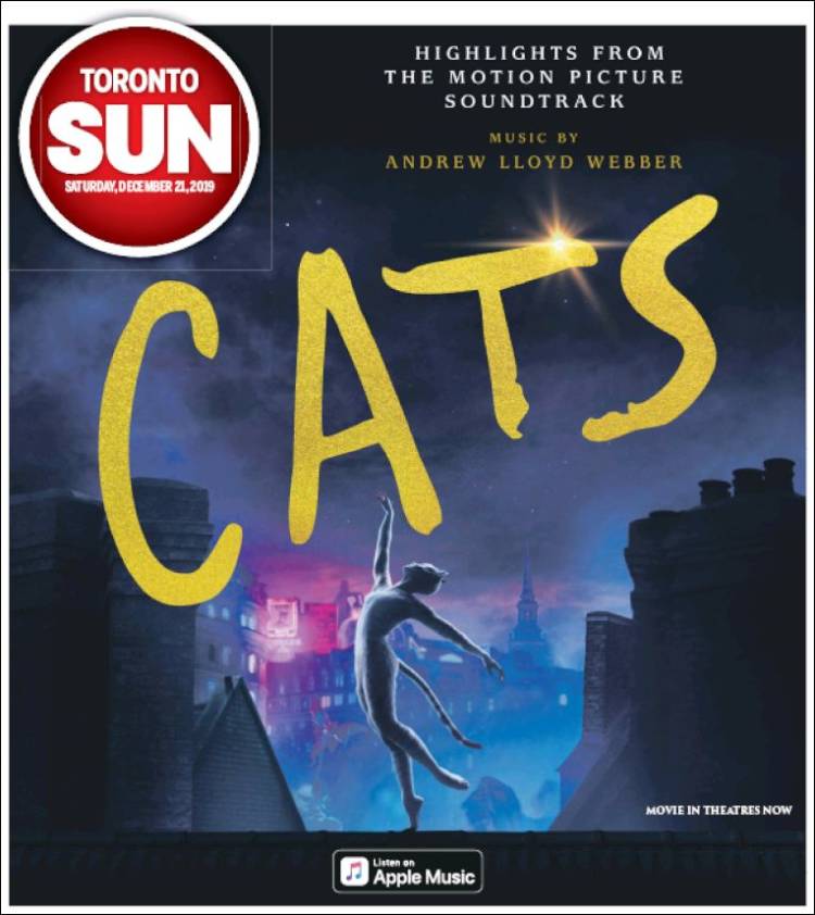 Portada de The Toronto Sun (Canadá)