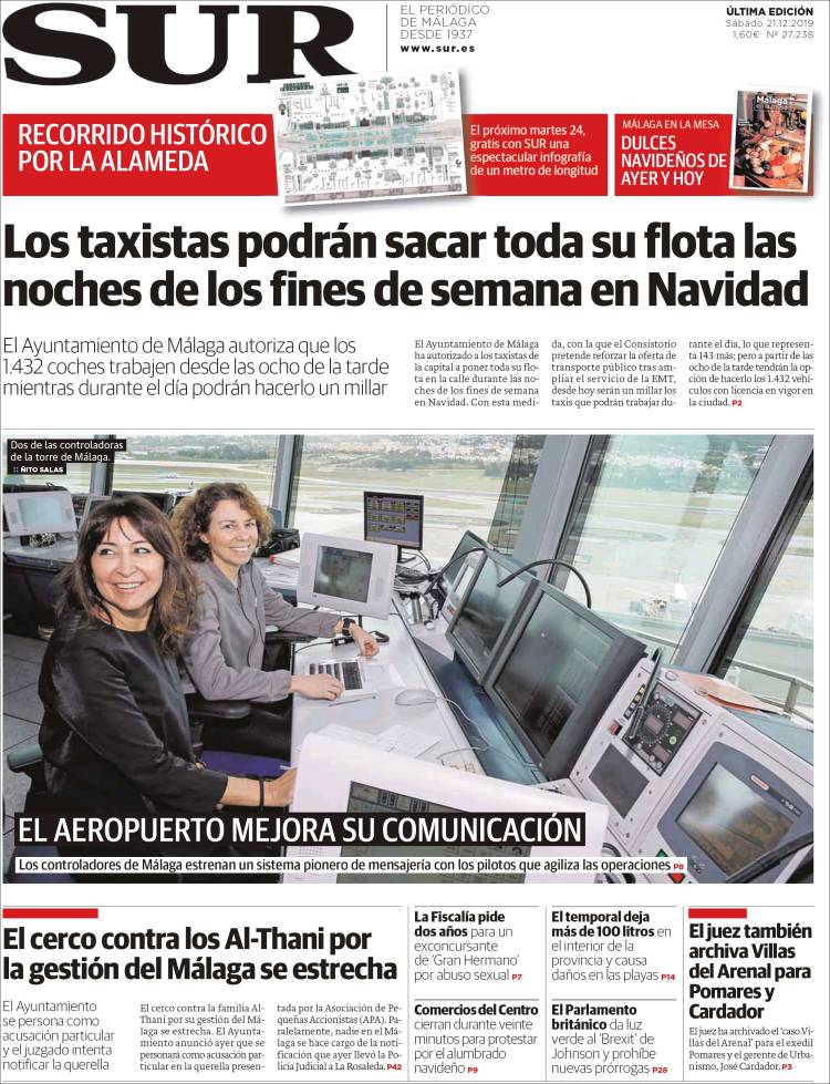 Portada de Diario el Sur (Espa&ntilde;a)