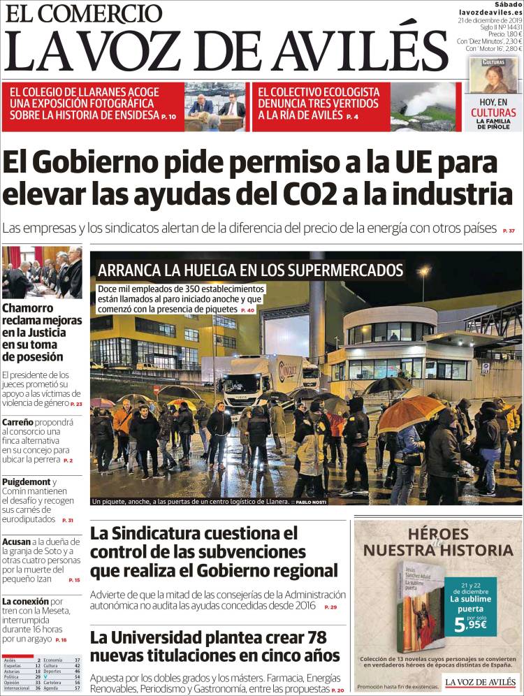 Portada de El Comercio - Avilés (Espa&ntilde;a)