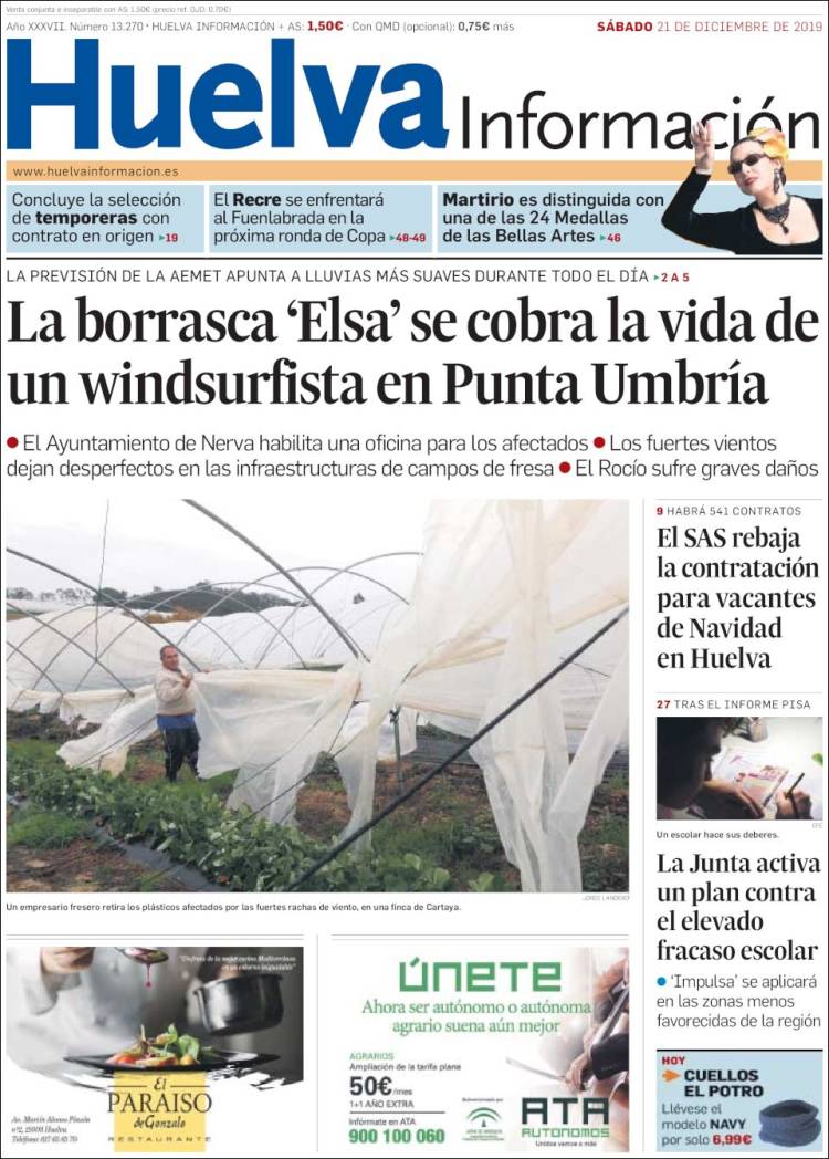 Portada de Huelva Información (Espa&ntilde;a)