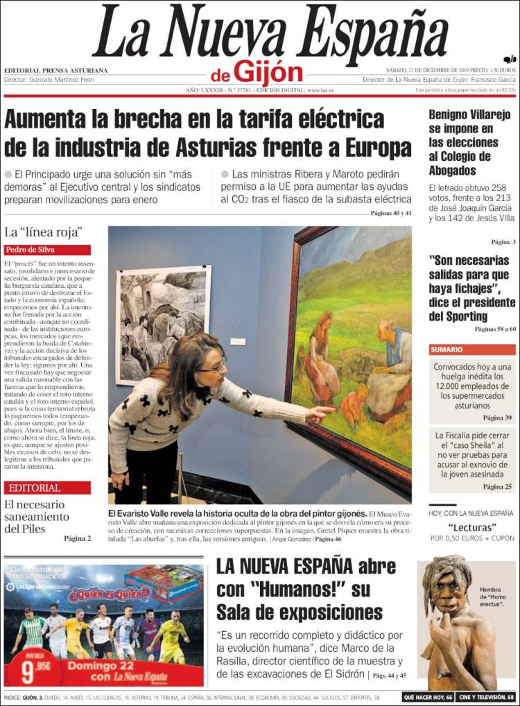 Portada de La Nueva España - Gijón (Espa&ntilde;a)