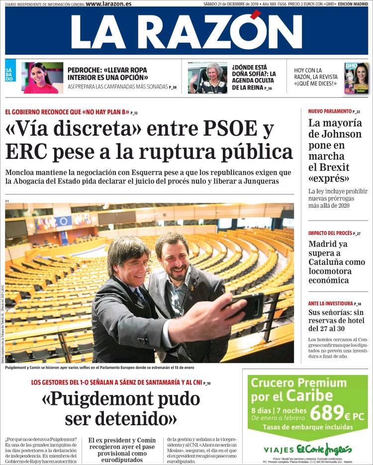 Portada de La Razón (Espa&ntilde;a)