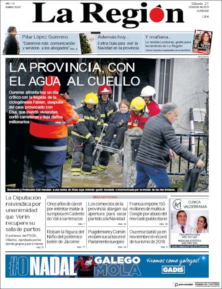 Portada de La Región de Ourense (Espa&ntilde;a)