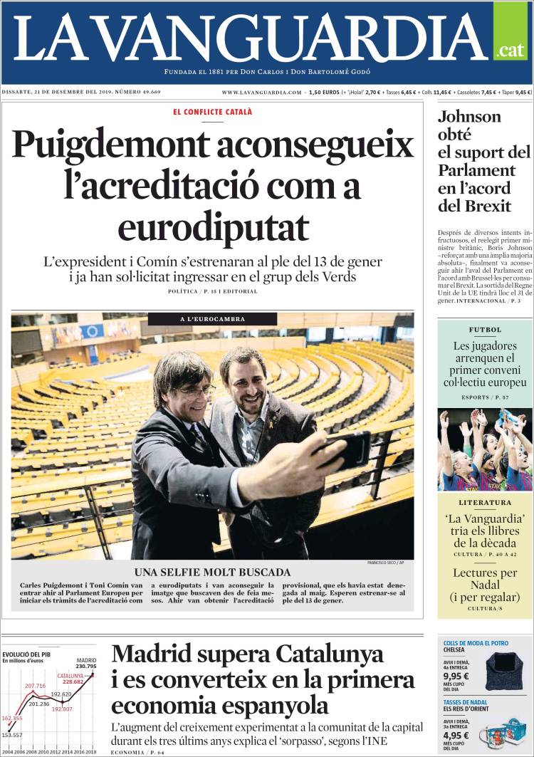 Portada de La Vanguardia (Espa&ntilde;a)